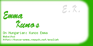 emma kunos business card